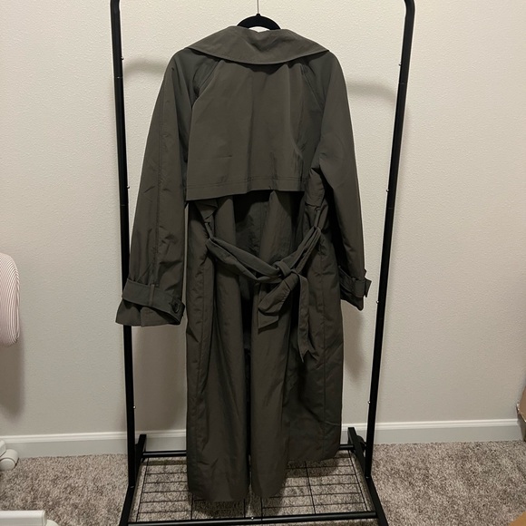 ASOS DESIGN premium top collar trench in dark olive - Picture 5 of 9